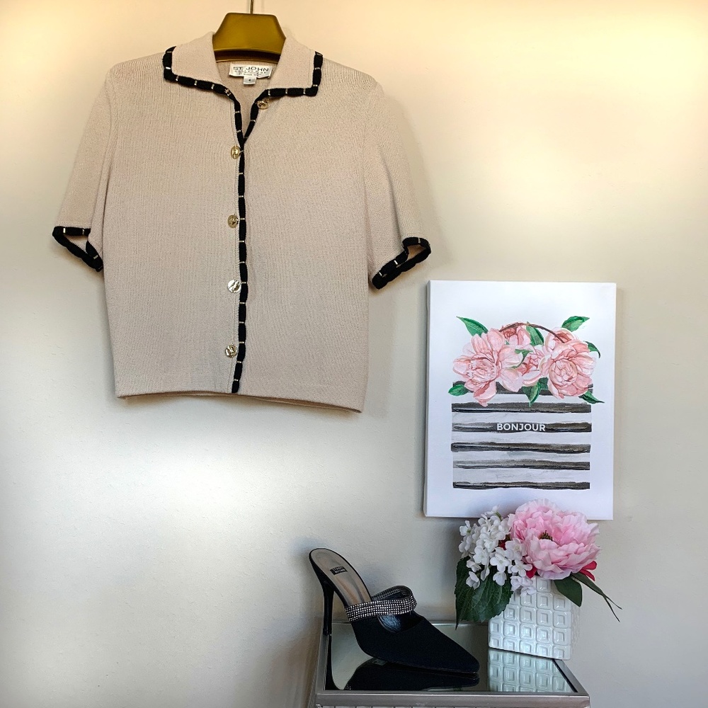 St. John Collection by Marie Gray cream knit top